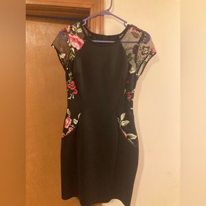 Black dress with flowers: BCX Dress from Macys- Size 9